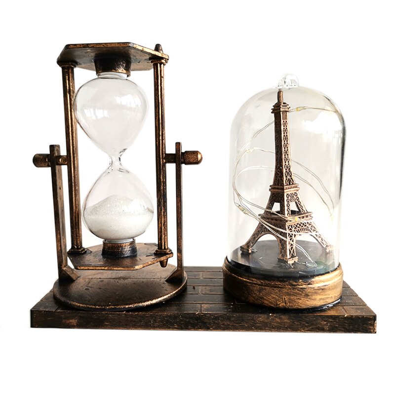 Clepsidra, Rustic, Cu Mini Veioza cu LED, Plastic, Maro, 12 x 15 x 6cm