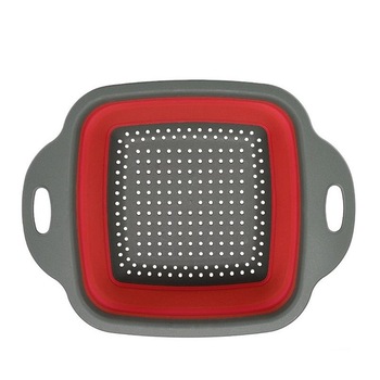 Strecuratoare profesionala pliabila din silicon, spalat fructe, curatat legume, Rosu, 19X24cm,patrata Strecuratoare profesionala pliabila din silicon, spalat fructe, curatat legume, Rosu, 19X24cm,patrata
