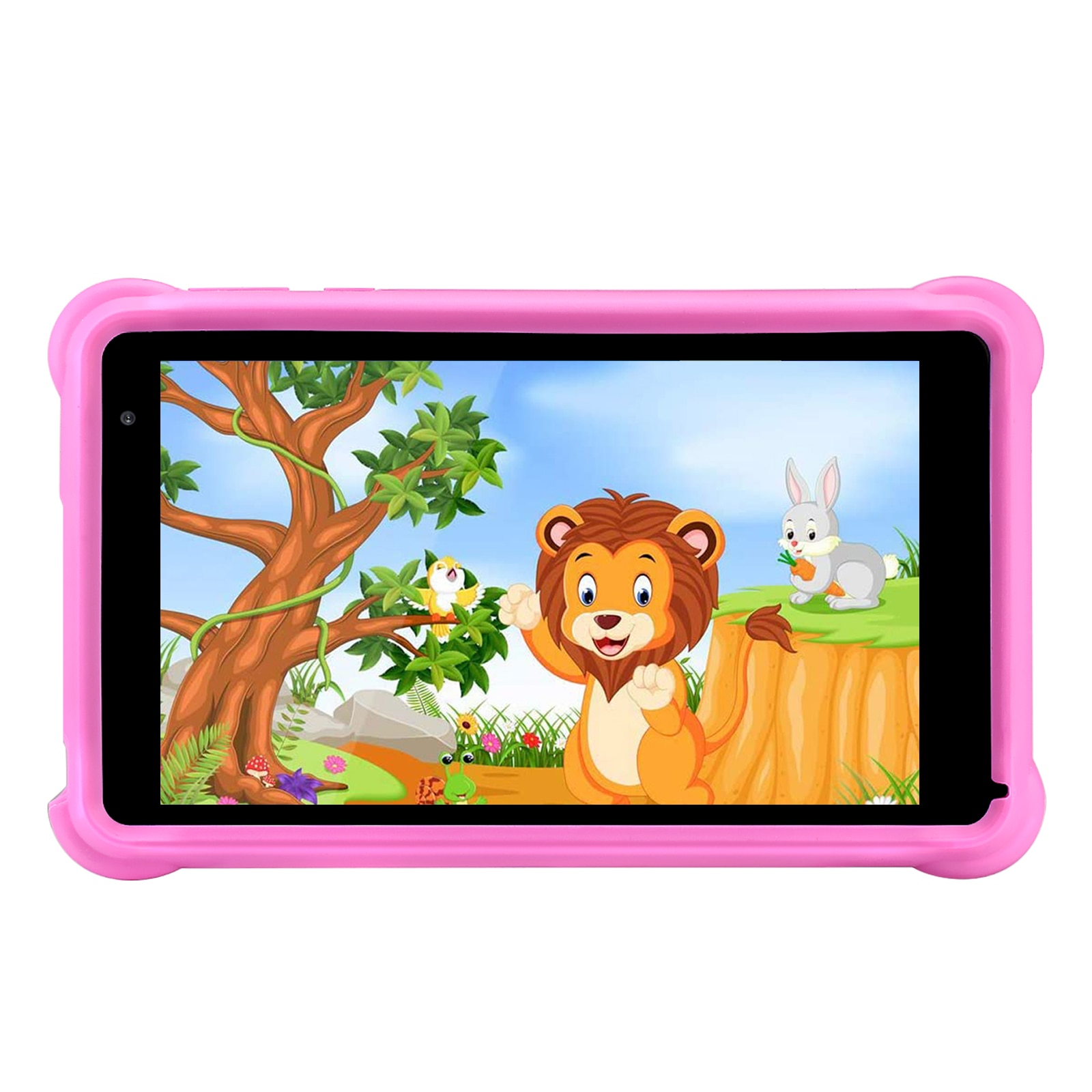 Tableta pentru copii qunyiCO, 7'', Android 10.0, 2 GB RAM + 32 GB stocare, Camera duala, WiFi, Bluetooth, Touchscreen HD, 1024x600, Functie control parental, Roz