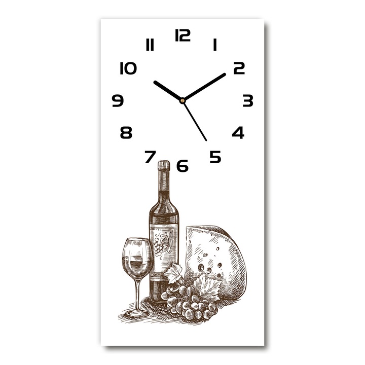 Falióra, Tulup, Bor és rágcsálnivalók, 30x60 cm, fekete