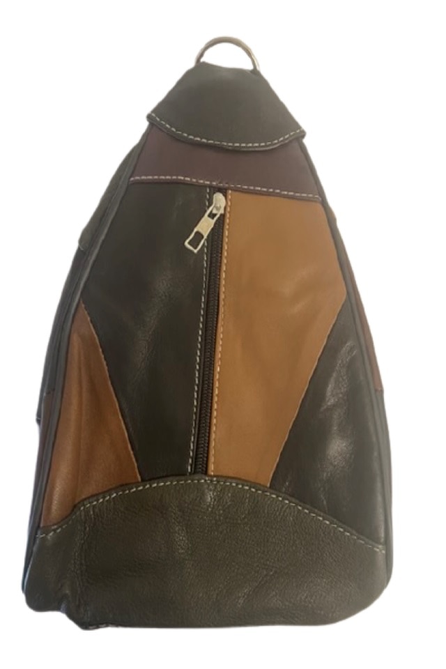 Rucsac mic din piele naturala multicolor dimensiuni 30x20x9 cm