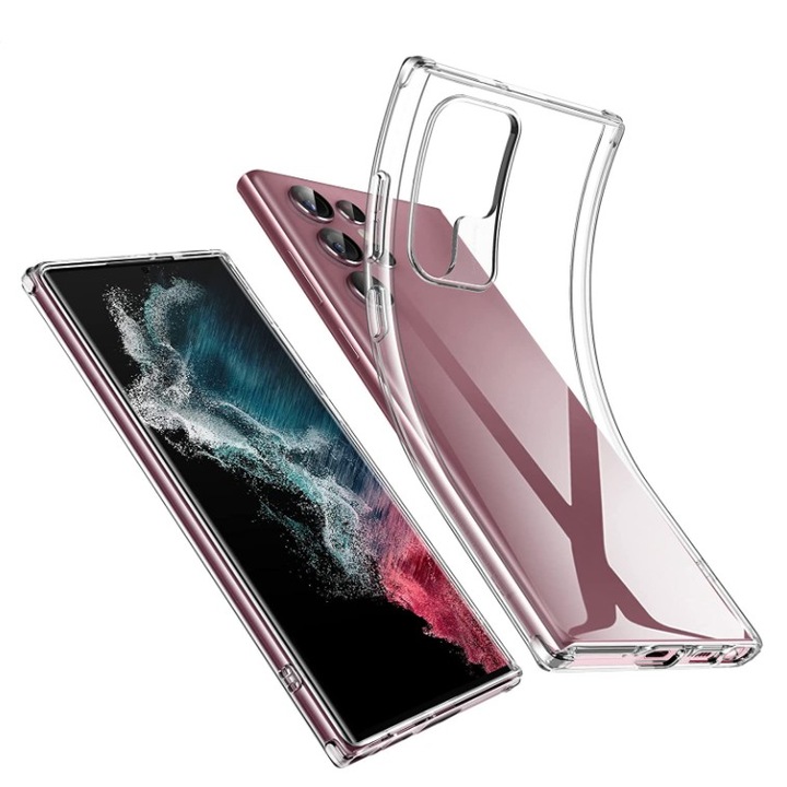 Силиконов Калъф за Samsung Galaxy S22 Ultra 5G, Удароустойчив, Прозрачен
