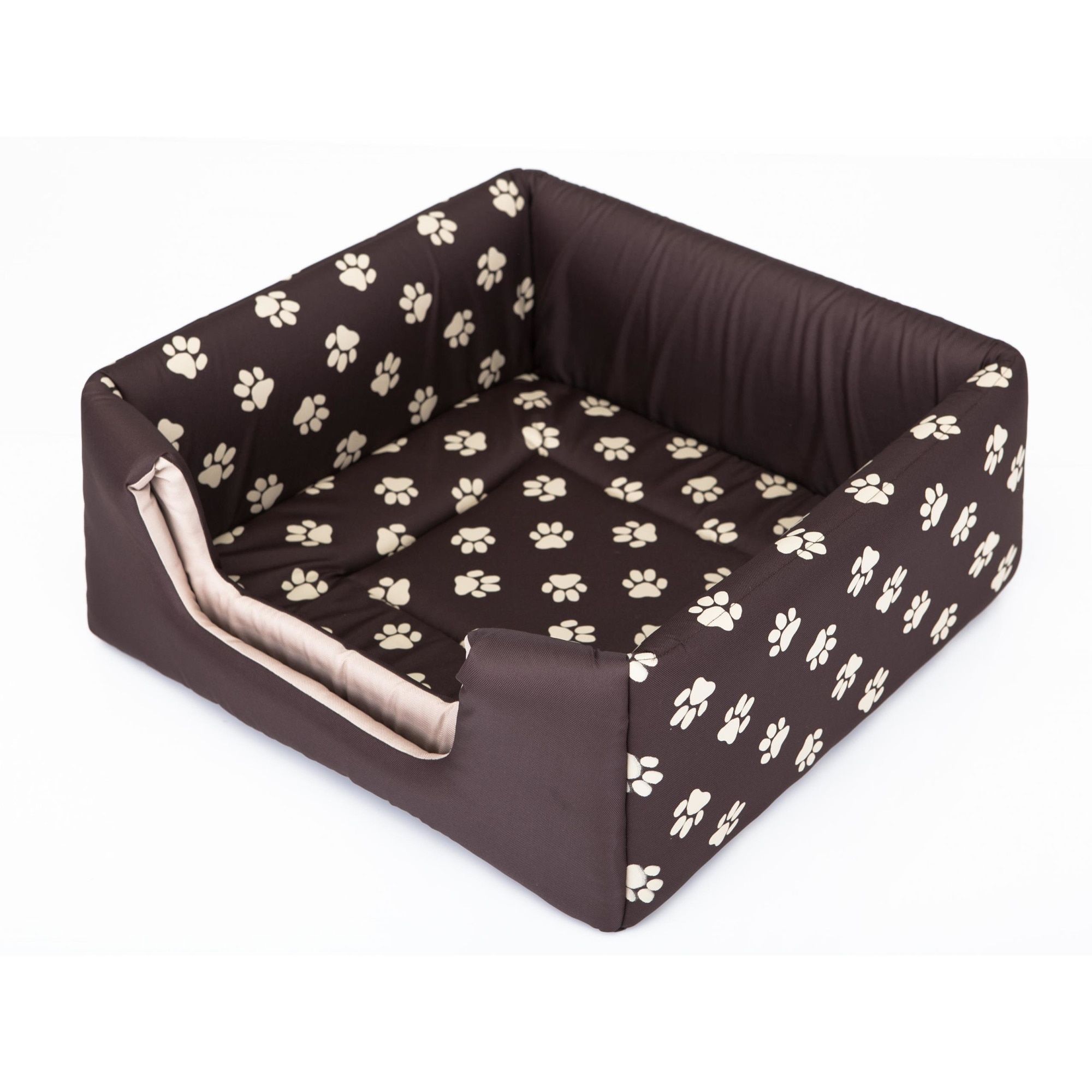 Casa pentru animale de companie si canapea, HobbyDog, Butterfly, Bej, Maro, 50x50x20/40 cm