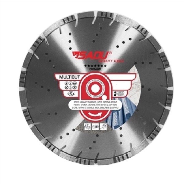 Disc diamantat MULTICUT de la SADU, diametru exterior disc 450mm, diametru interior disc 25.4mm, pentru asfalt si beton