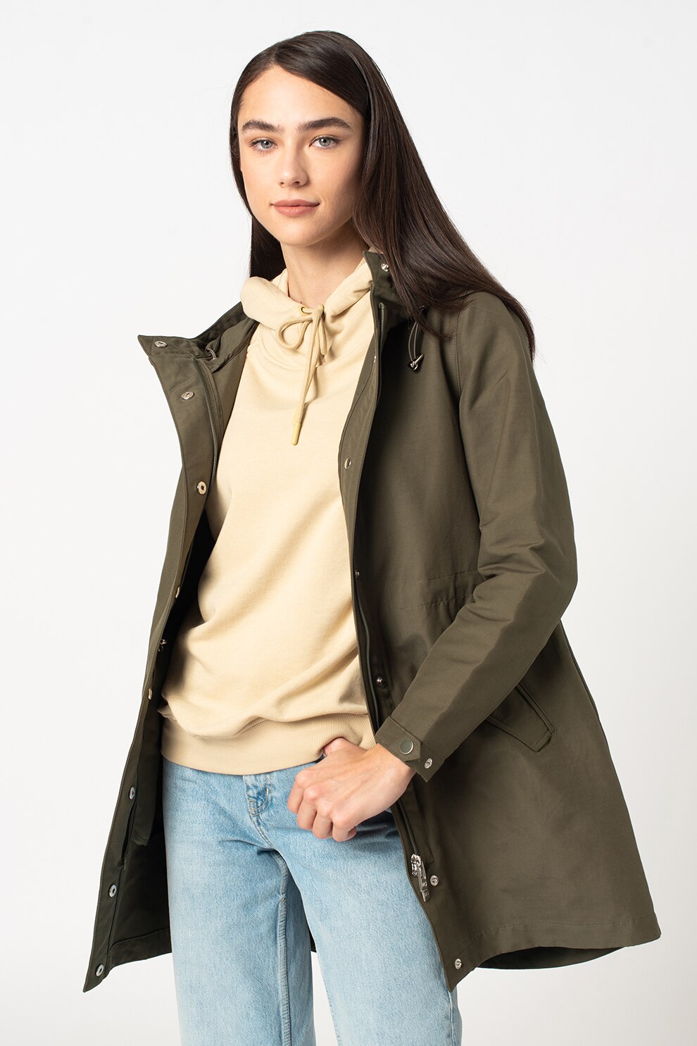 Romeo Gigli, Jacheta cu gluga si talie ajustabila, Verde forest