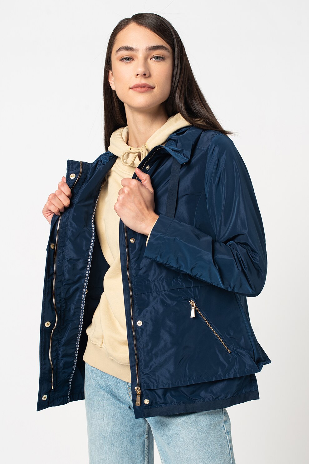 Romeo Gigli, Jacheta parka scurta cu aspect peliculizat, Bleumarin