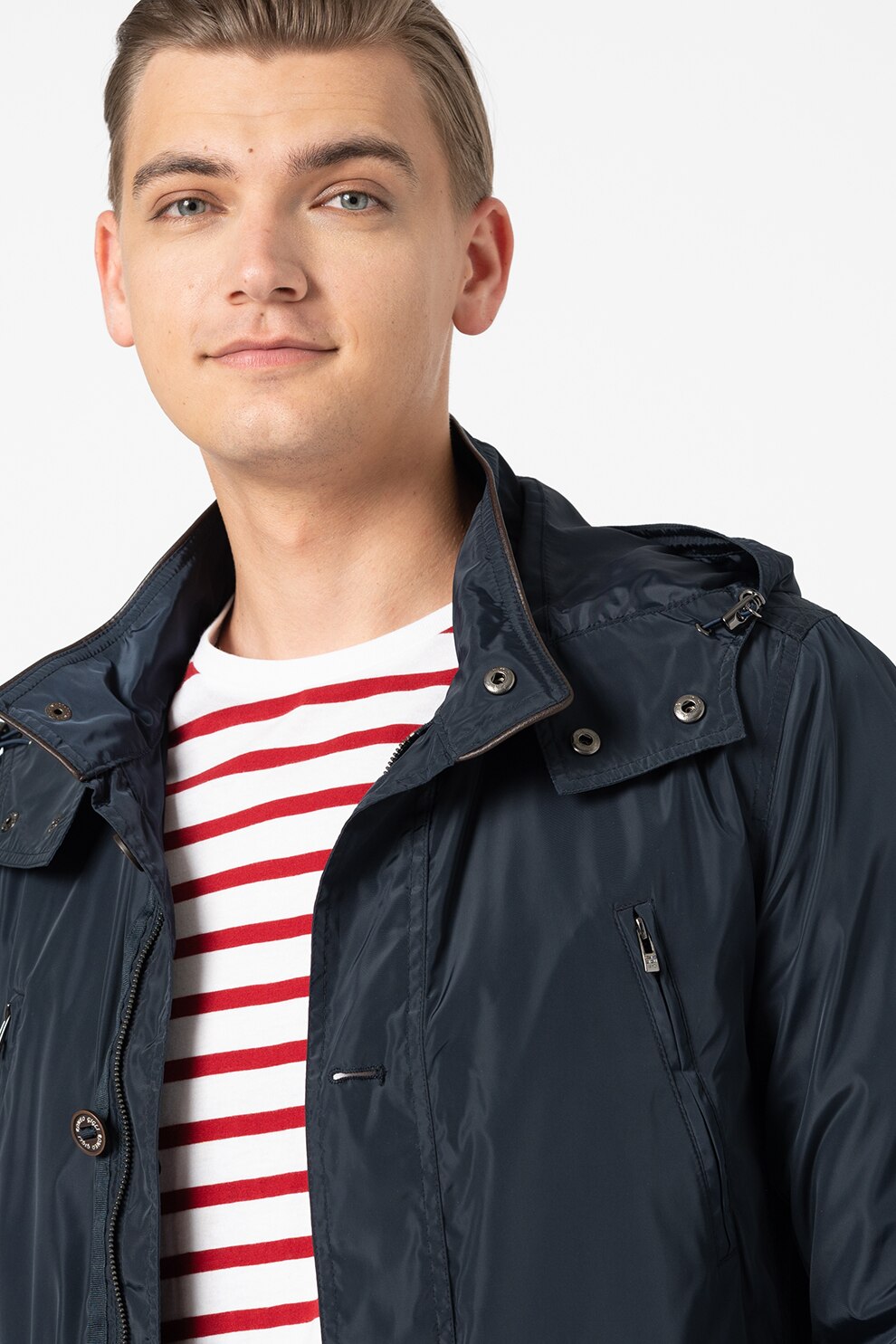 Romeo Gigli, Jacheta parka scurta cu gluga detasabila, Bleumarin