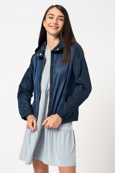 Romeo Gigli, Jacheta cu broderie frontala si gluga, Bleumarin Romeo Gigli, Jacheta cu broderie frontala si gluga, Bleumarin