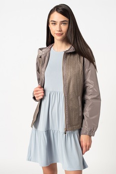 Romeo Gigli, Jacheta cu broderie frontala si gluga, Gri Romeo Gigli, Jacheta cu broderie frontala si gluga, Gri