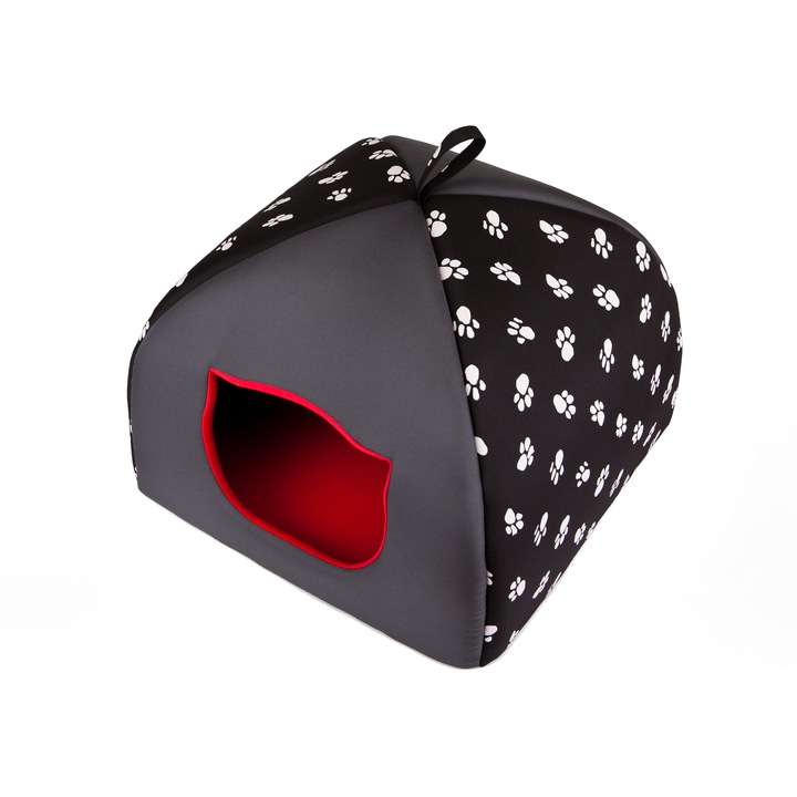 Casa pentru animale de companie "Igloo" Negru cu labele 49x49x40 cm