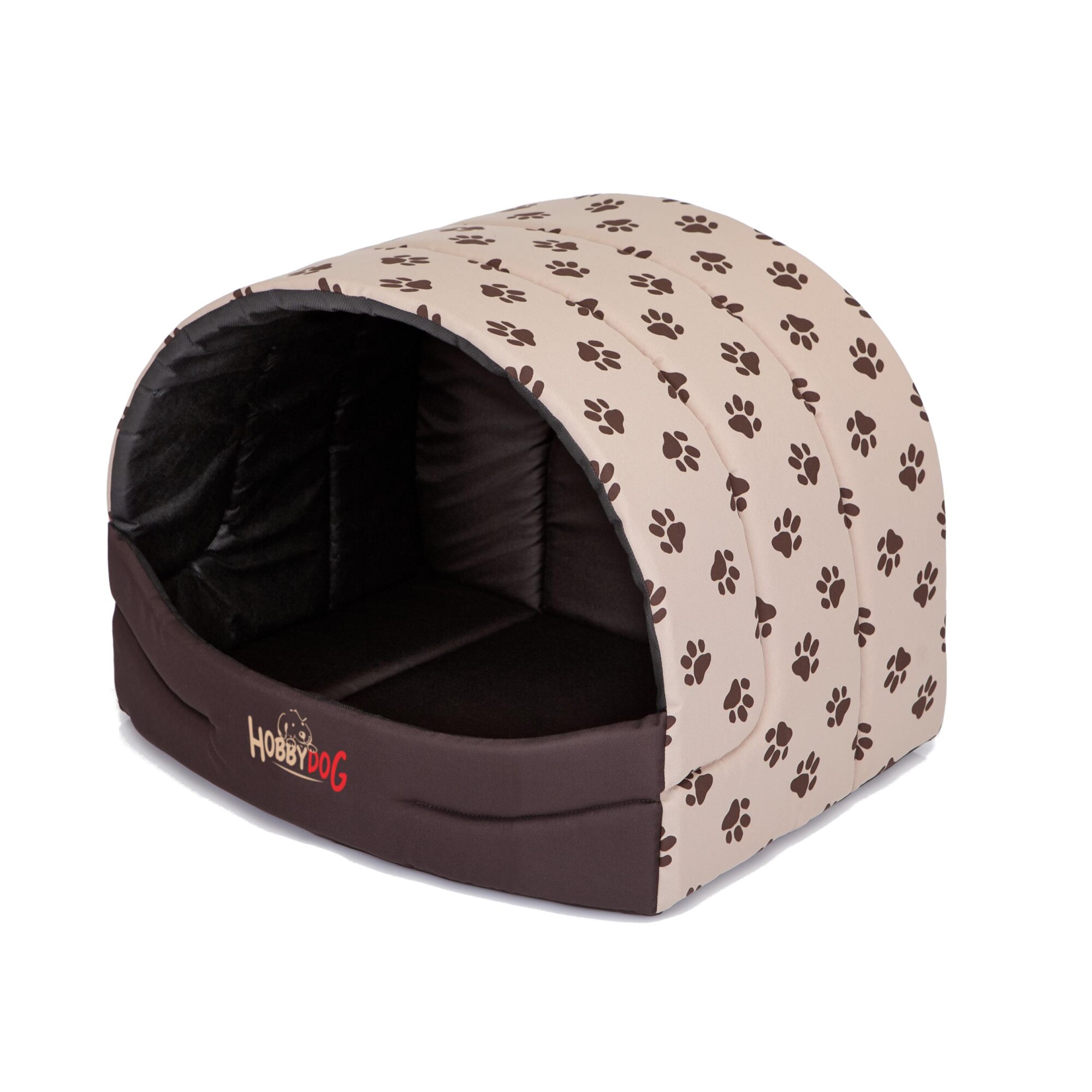 Drompter box doghouse Bej cu labele 45x33x28 cm