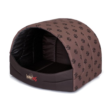 Drompter box doghouse Deschis maro cu labele 45x33x28 cm Drompter box doghouse Deschis maro cu labele 45x33x28 cm