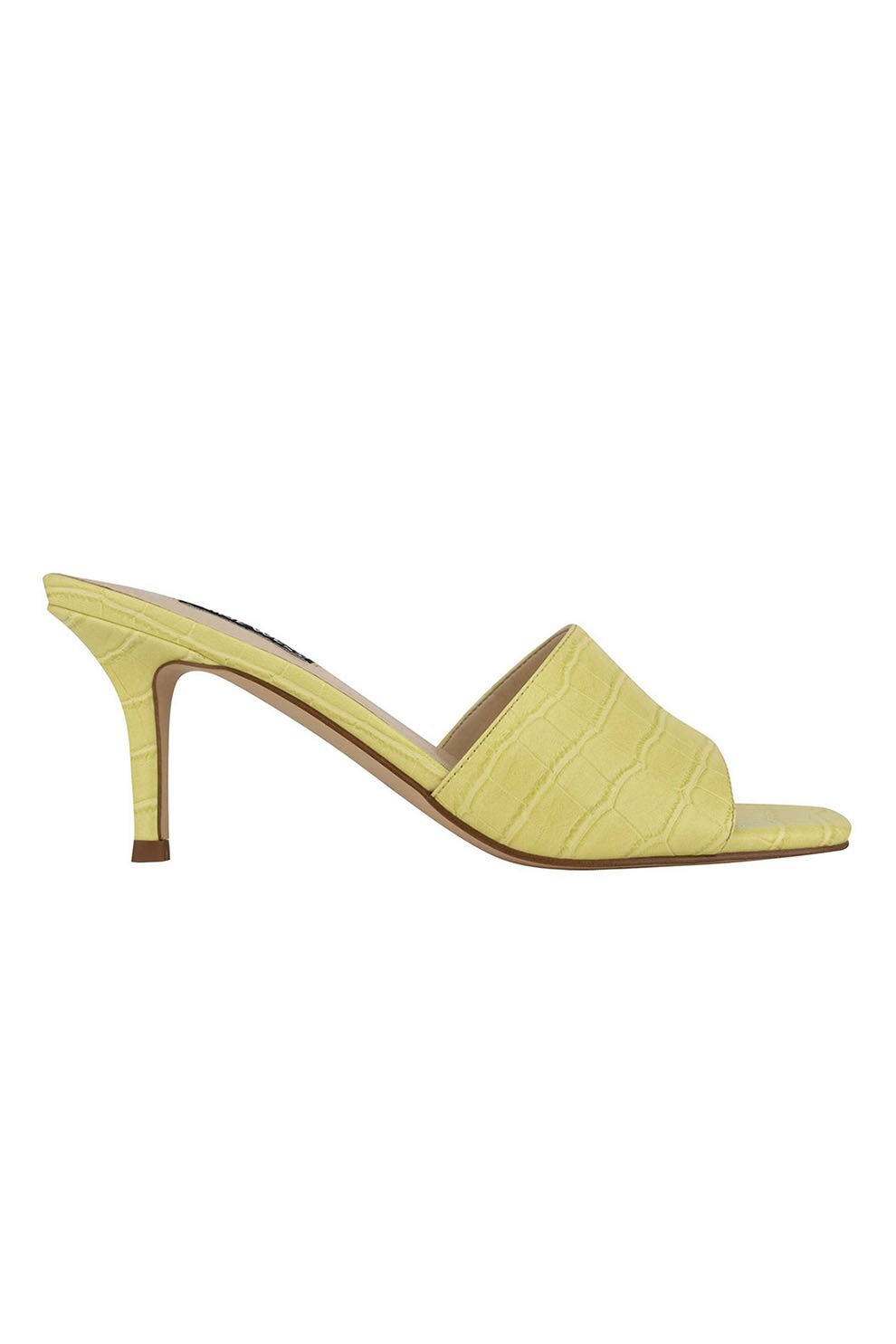 NINE WEST, Papuci din piele ecologica cu toc si aspect de piele de crocodil Donna