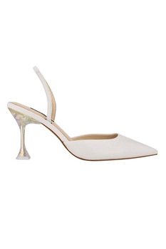 NINE WEST, Pantofi slingback cu varf ascutit si toc cu irizatii Happy NINE WEST, Pantofi slingback cu varf ascutit si toc cu irizatii Happy