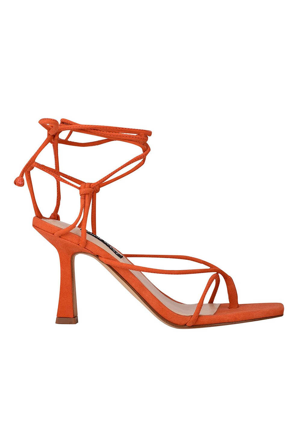 NINE WEST, Sandale din piele intoarsa cu bareta infasurabila pe glezna Yarin