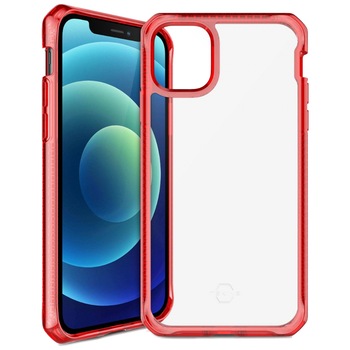 Husa IT Skins Hybrid Clear compatibila cu iPhone 12 Mini, Red & Transparent Husa IT Skins Hybrid Clear compatibila cu iPhone 12 Mini, Red & Transparent