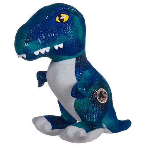Jucarie de plus Jurassic World - Dinozaur Raptor, albastru, inaltime 27 cm