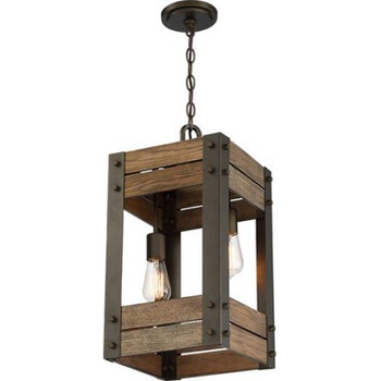 Pendul Cojom Bird box 2 , rustic-vintage, 2xE27, lemn maro cu metal negru/maro Pendul Cojom Bird box 2 , rustic-vintage, 2xE27, lemn maro cu metal negru/maro