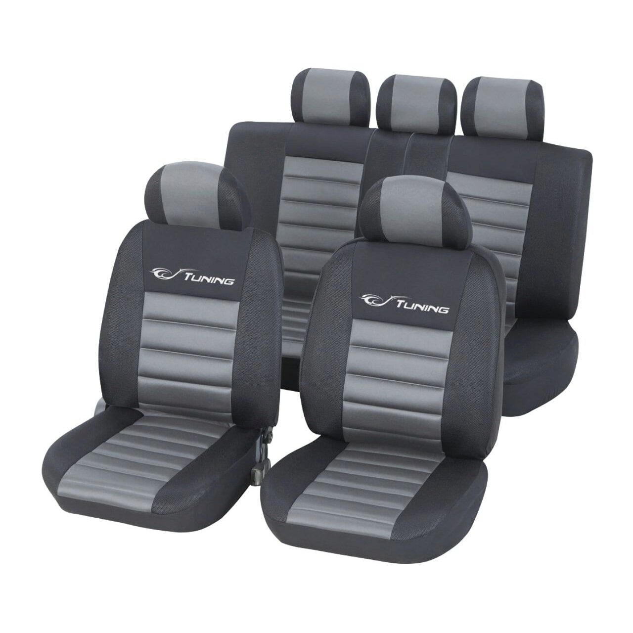 Set huse auto, Sport, Unitec, gri, 14 piese