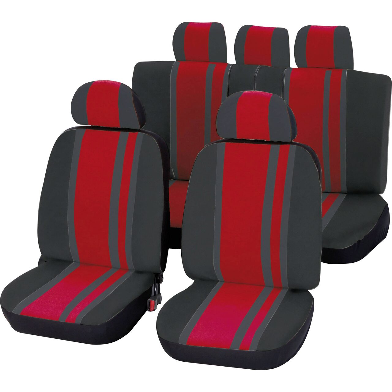 Set huse auto, Cartrend, negru + rosu, 14 piese