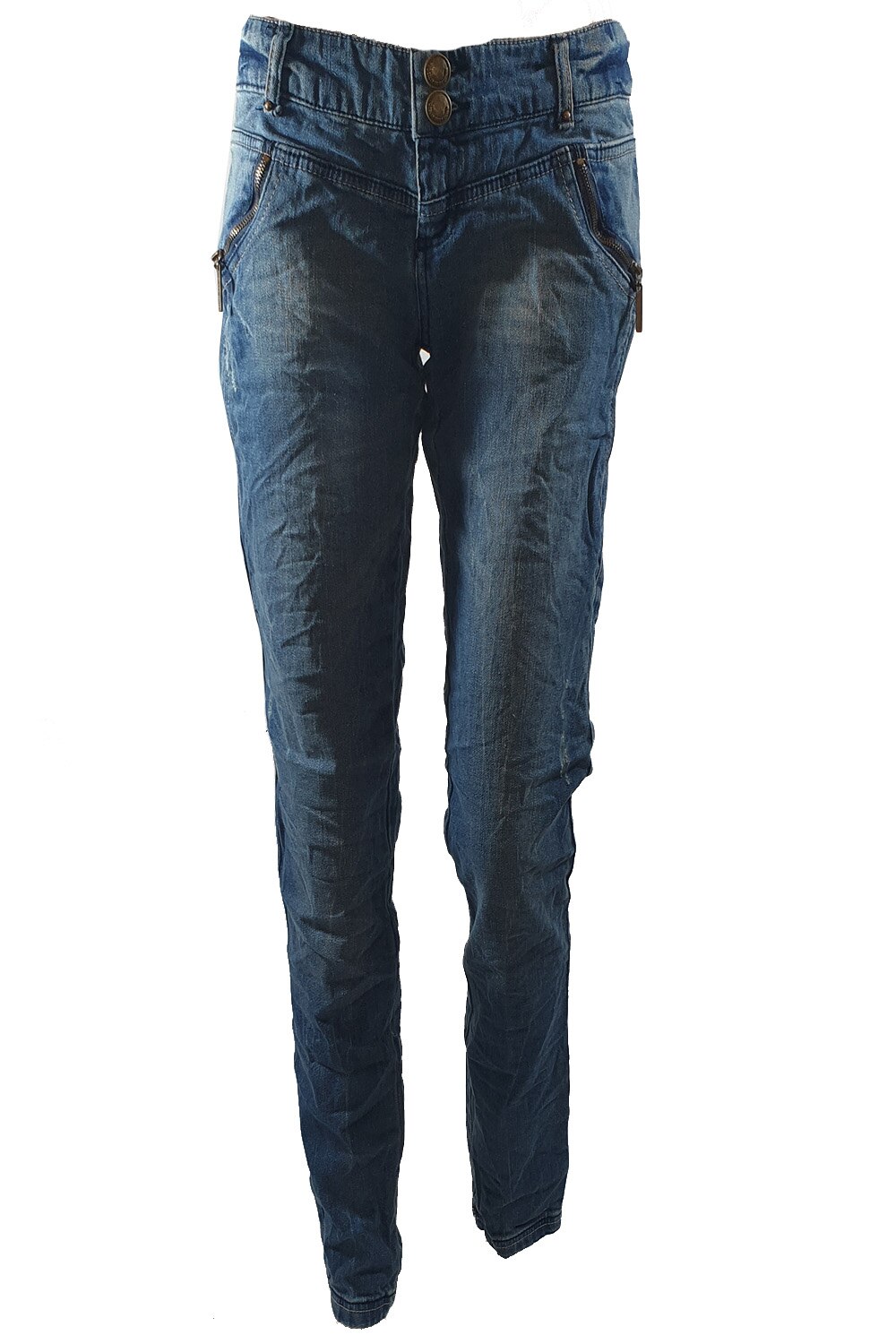 Blugi dam Tally Weijl, albastru inchis, Albastru inchis, XL