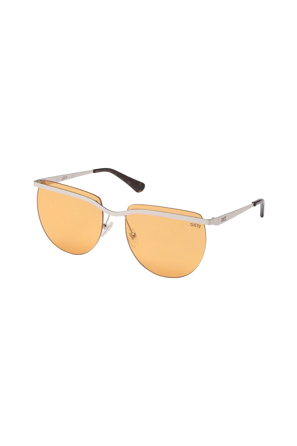 Guess, Ochelari de soare unisex rotunjiti, Argintiu, 59-18-135 Standard