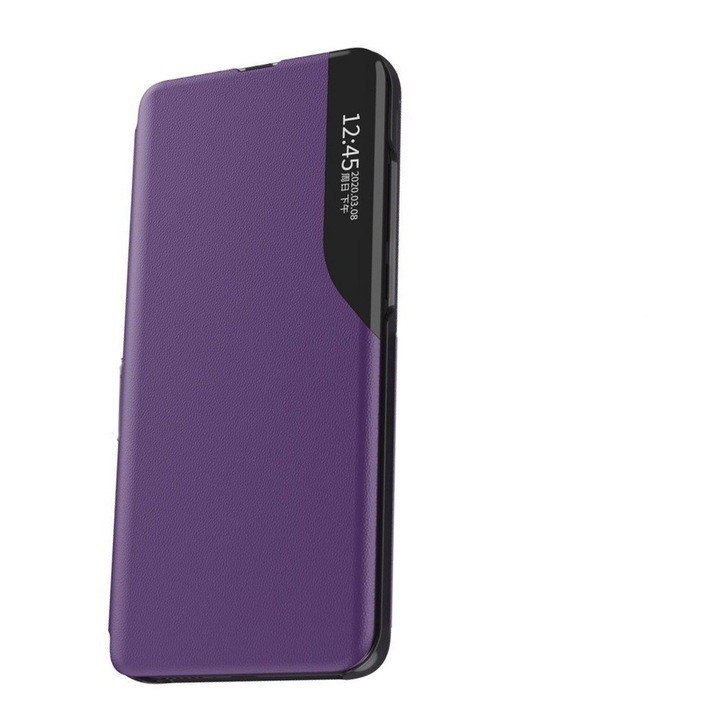 Капак за Samsung Galaxy A12 еко кожа view case лилав