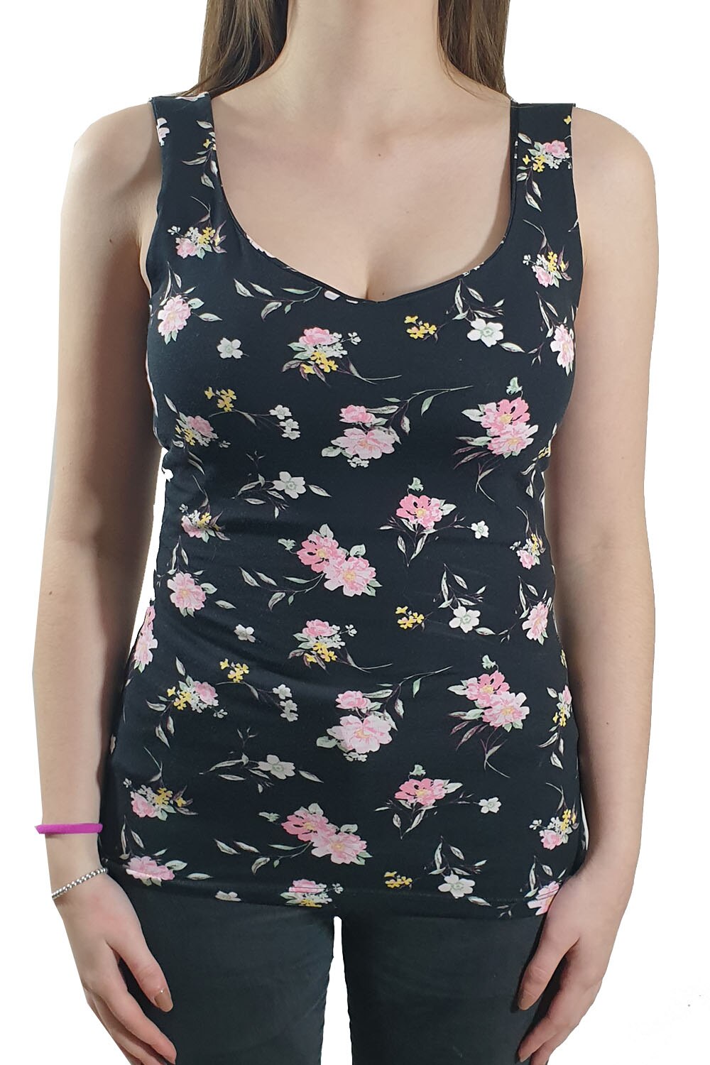 Maiou Tally Weijl, negru cu imprimeu floral, Negru, M