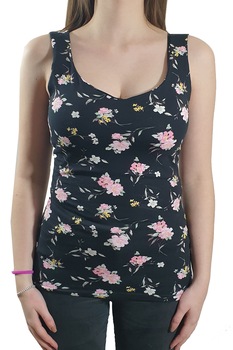 Maiou Tally Weijl, negru cu imprimeu floral, Negru, M Maiou Tally Weijl, negru cu imprimeu floral, Negru, M