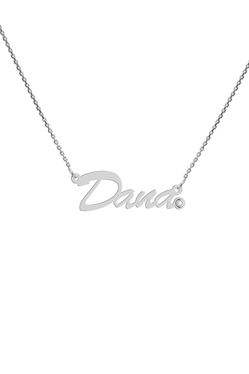 Colier aur alb 14K, Coriolan, nume Dana, diamant 0.01 carate GVS1, 42-45 cm