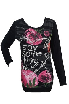 Bluza, Desigual Ainhoa 69T26G8, Negru/Roz Bluza, Desigual Ainhoa 69T26G8, Negru/Roz