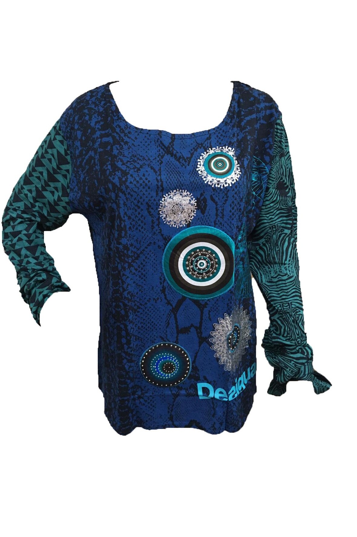 Bluza, Desigual Marilo 69T26D9, Albastru/Verde, 42