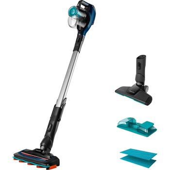 Aspirator vertical 3in1 cu functie de mop Philips SpeedPro Aqua FC6718/01, 18 V, autonomie max 40 min, cap de aspirare 180°, perie integrata, accesoriu spatii inguste, Albastru intens Aspirator vertical 3in1 cu functie de mop Philips SpeedPro Aqua FC6718/01, 18 V, autonomie max 40 min, cap de aspirare 180°, perie integrata, accesoriu spatii inguste, Albastru intens