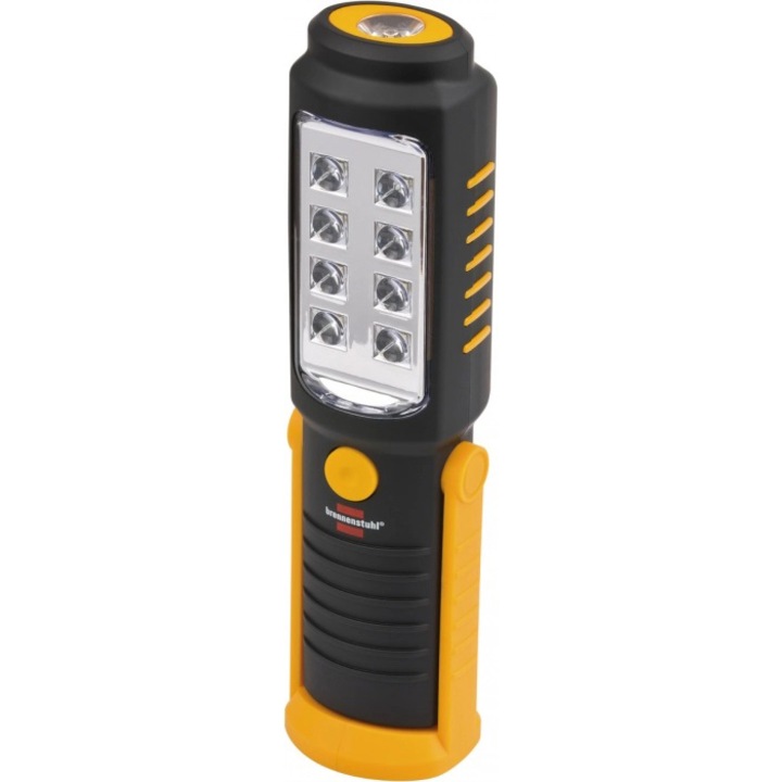 Lanterna LED de lucru Brennenstuhl 8+1, multifunctionala, magnet integrat, 250+100 lm, A++, baterii 3x AA incluse