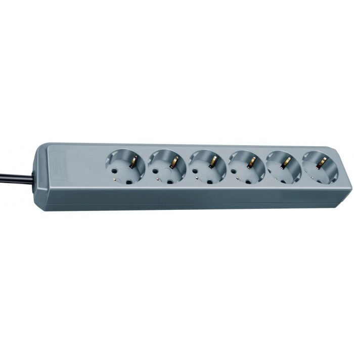 Prelungitor Brennenstuhl Eco-Line, 6 prize, cablu H05VV-F 3G1.5, 1.5 m, Gri