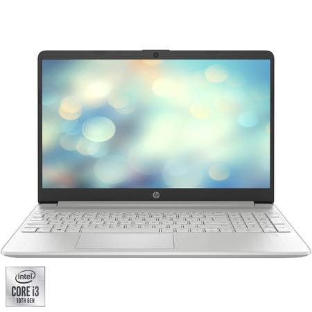 Laptop HP 15s-fq1060nq cu procesor Intel Core i3-1005G1, 15.6", HD, 4GB, 256GB SSD, Intel UHD Graphics, Free DOS, Natural silver