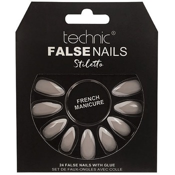 Set 24 Unghii False cu adeziv inclus Technic False Nails, Stiletto, French Manicure Set 24 Unghii False cu adeziv inclus Technic False Nails, Stiletto, French Manicure