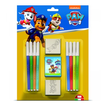 Set pictura 11 piese, 2 stampile, tus si 8 carioci Paw Patrol Multiprint MP26903 Set pictura 11 piese, 2 stampile, tus si 8 carioci Paw Patrol Multiprint MP26903