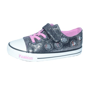 Tenisi din panza pentru fete Tom Miki C-T55-75-C, Gri Tenisi din panza pentru fete Tom Miki C-T55-75-C, Gri