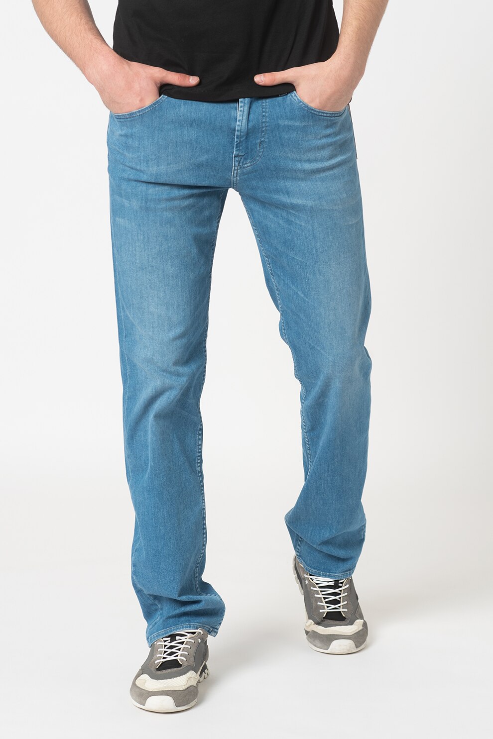 7 for all mankind, Blugi cu croiala dreapta Standard, Albastru deschis