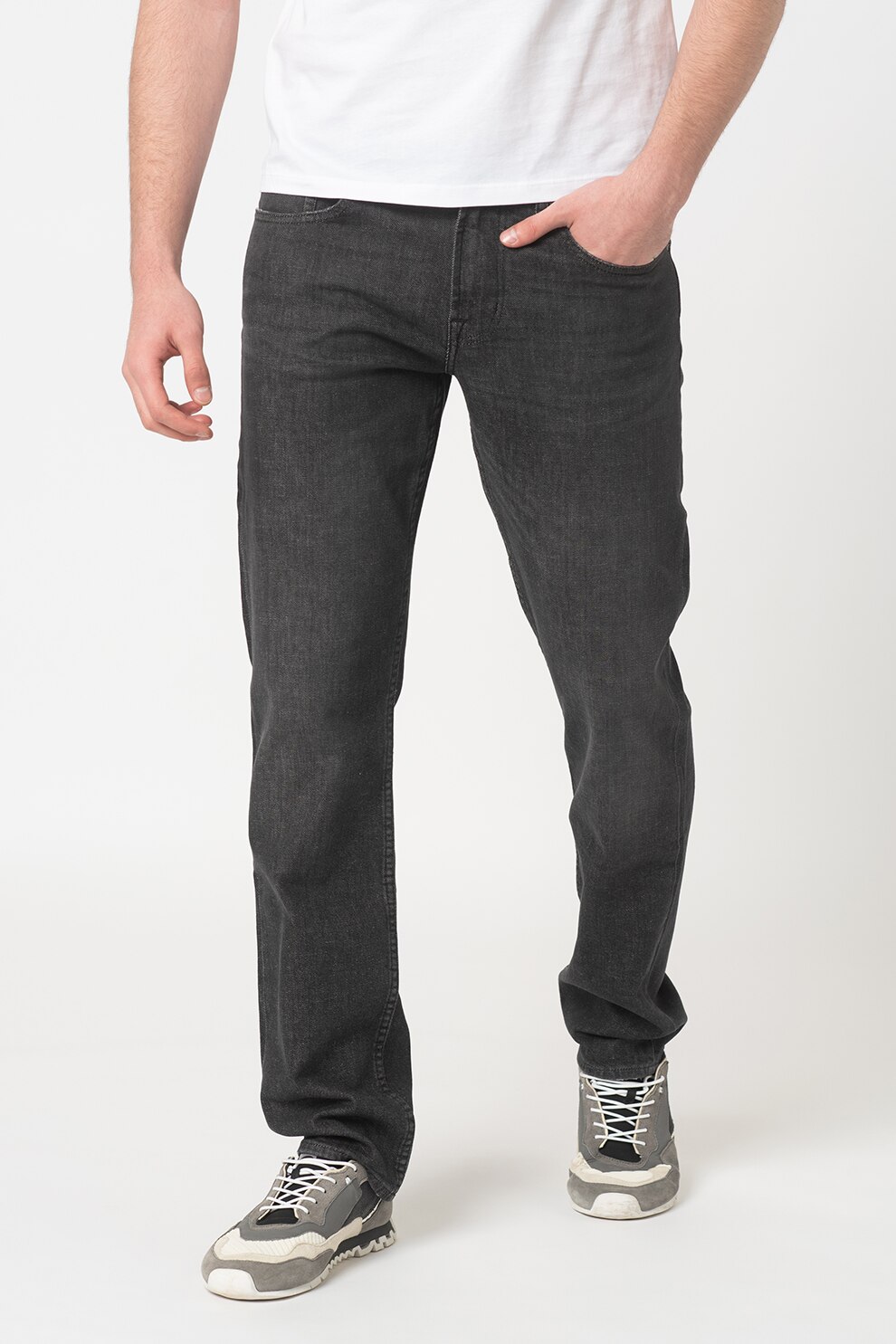 7 for all mankind, Blugi cu croiala dreapta Slimmy, Gri antracit