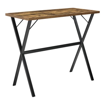 Masa bar Arboga, en.casa, 120 x 60 x 105 cm, metal/PAL melaminat, negru/efect lemn inchis, pentru 4 persoane Masa bar Arboga, en.casa, 120 x 60 x 105 cm, metal/PAL melaminat, negru/efect lemn inchis, pentru 4 persoane