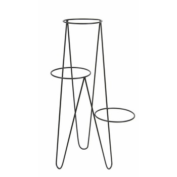 Suport pentru flori pe 3 ghivece Loft metalic negru 95cm Suport pentru flori pe 3 ghivece Loft metalic negru 95cm