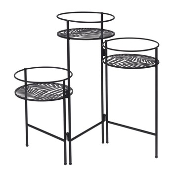 Suport pentru flori pe 3 ghivece Loft metalic negru 65cm Suport pentru flori pe 3 ghivece Loft metalic negru 65cm