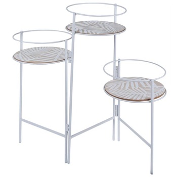 Suport pentru flori pe 3 ghivece Loft metalic alb 50cm Suport pentru flori pe 3 ghivece Loft metalic alb 50cm