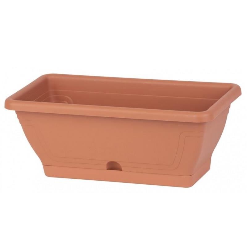 Ghiveci dreptunghiular Strend Pro Economy Terracotta, 6l, 40x19cm, cu fanta pentru irigare