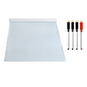 Tabla scolara alba, tip folie Zola, cu liniatura matematica, autoadeziva, 200x45 cm , 4 markere inclusi Tabla scolara alba, tip folie Zola, cu liniatura matematica, autoadeziva, 200x45 cm , 4 markere inclusi