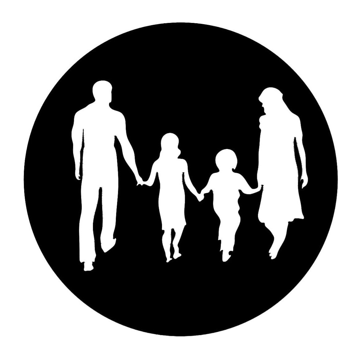 Tablou Decorativ Tabla decupata CNC Family 2, Negru, 500x500 mm