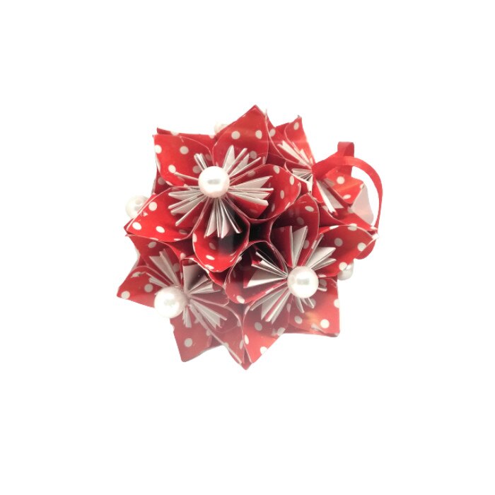 Glob Kusudama - dolce vita - red polka dots