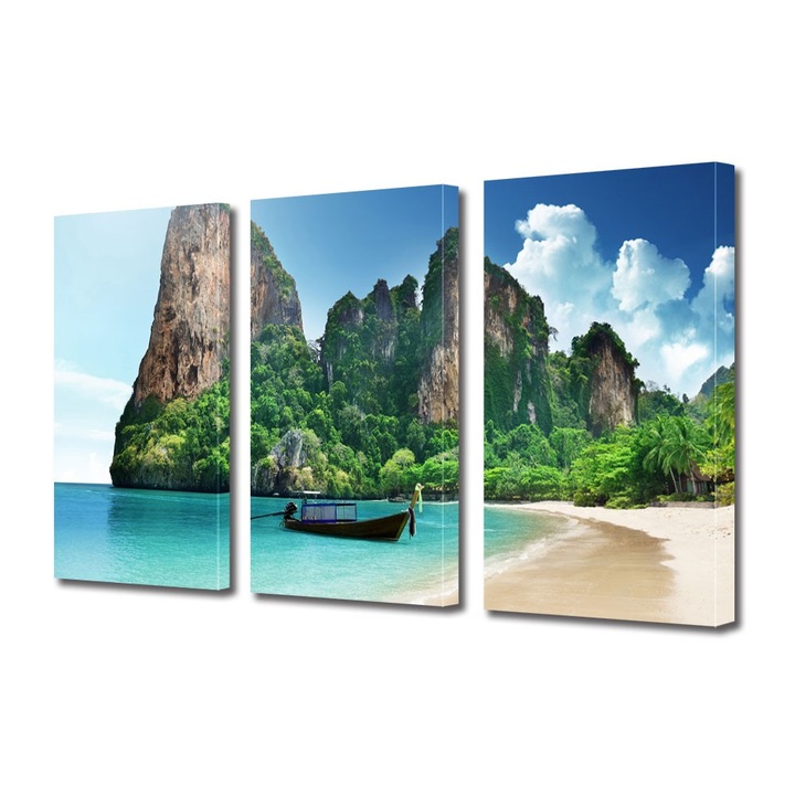 Tablou Multicanvas 3 Piese Peisaje La mare, 45 x 90 cm